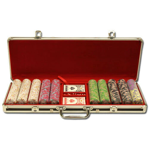 New 500 Milano Clay Poker Chips Set w/ Black Aluminum Case Pick