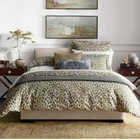 NEW Williams Sonoma Animal Print Printed Cheetah Duvet Beige Green FULL QUEEN