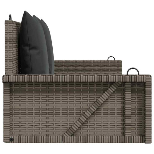 Hängebank mit Kissen Poly Rattan Hängeschaukel Schaukelbank Gartenschaukel - Bild 5 von 9