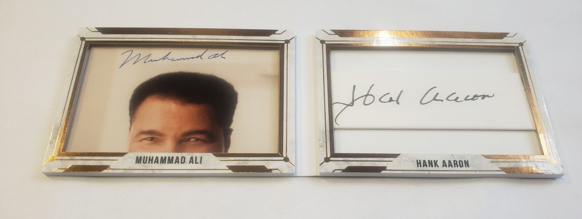 2024 Leaf Muhammad Ali / Hank Aaron Legacy Cut Signature Auto 