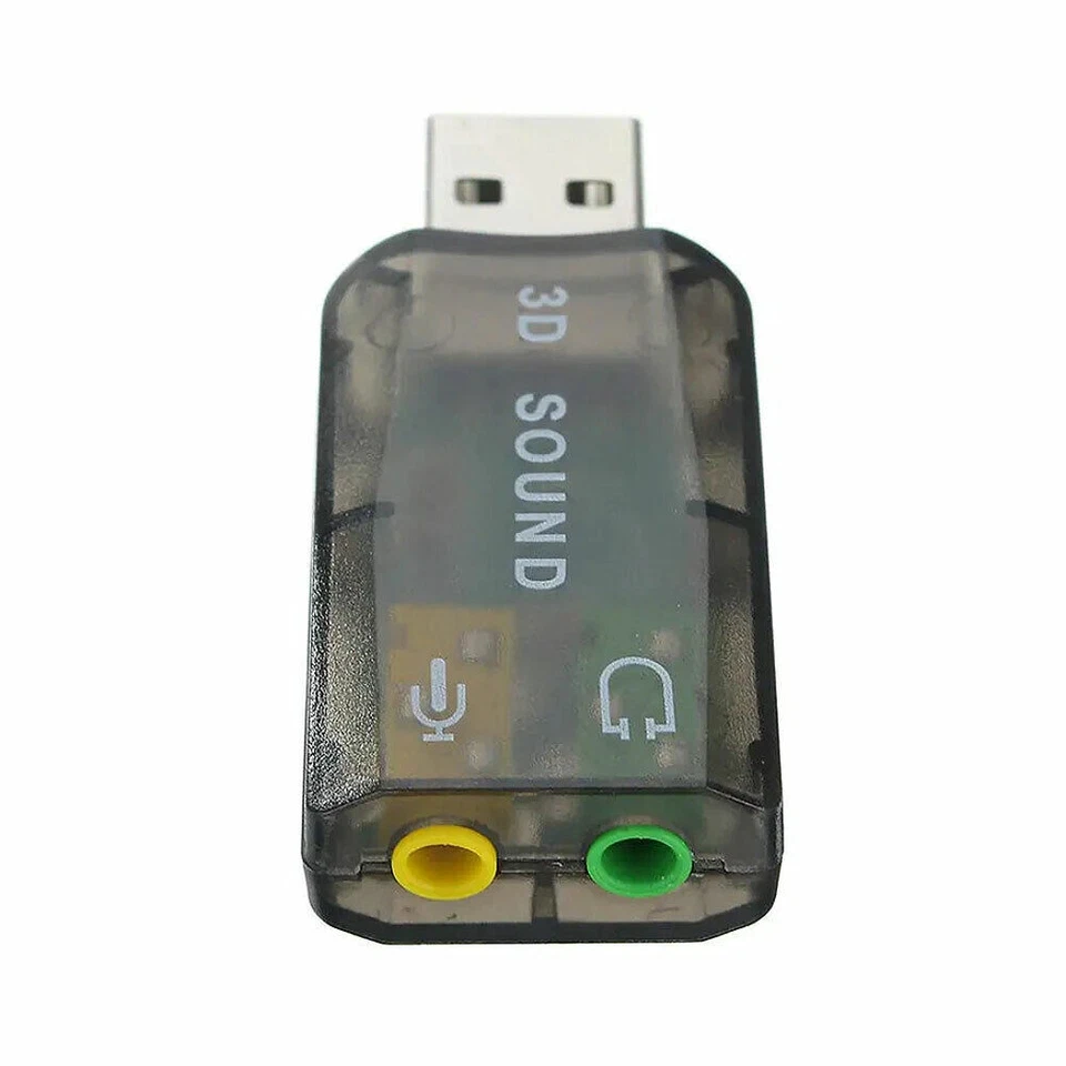 USB 2.0 Sound Card External 5.1 Channel 3D Mic Speaker Virtual Audio PC Adapter - Image 3 of 3