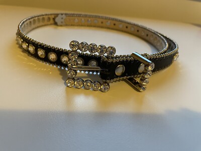 Christine Alexander Swarovski Crystals Vintage Studded Leather Belt  Medium s-l400.jpg main image 3