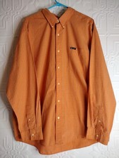 Chaps Easy Care Men's Orange Long Sleeve Shirt Button Up Dress Casual Size XXL