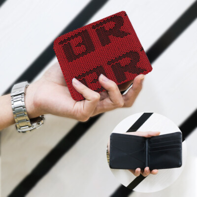 BRIDE Seat Gradation Logo Wallet Custom Stitched Leather Racing