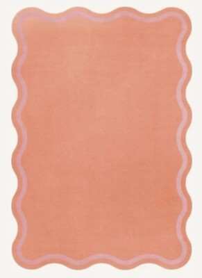 Wavy Shape Hand Tufted Woolen Area Rug Carpets for Home, Bedroom, Custome