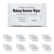 World Amenities Bulk Makeup Remover Wipes Individually Wrapped, Gentle Cleansing