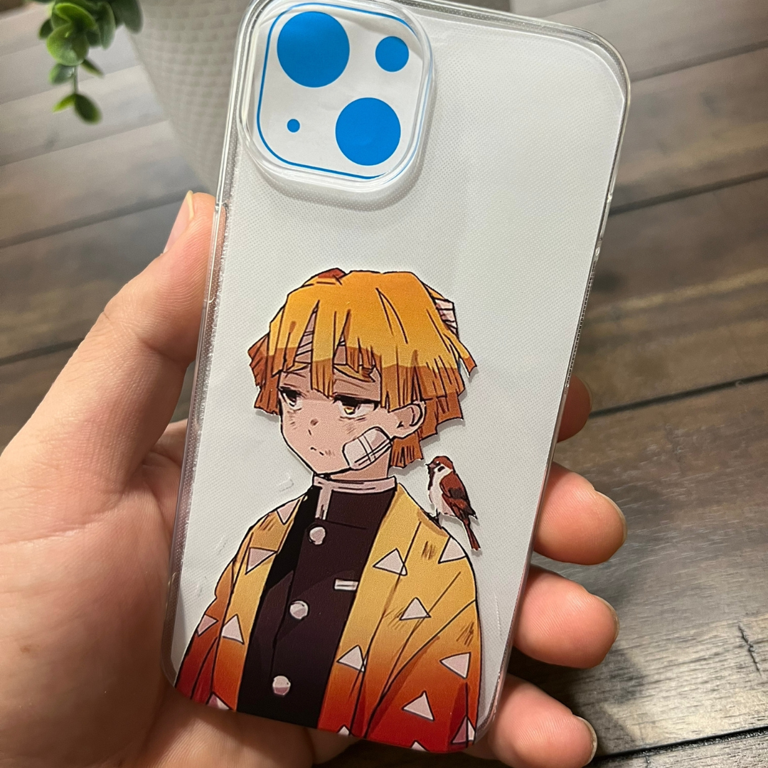 For iPhone 13 '' Japan Anime Demon Slayer Zenitsu Phone Case Soft