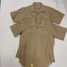 Set of 2 U.S. Military Khaki Short Sleeve Uniform Shirts   Size 17