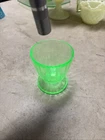 1930s Green Depression Uranium Glass Dessert Dish Footed Custard Cup
