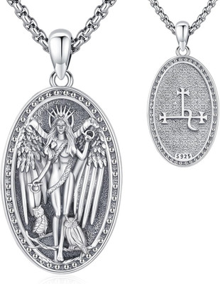 Lilith Necklace 925 Sterling Silver Greek Goddess Hecate Wiccan Pagan Jewelry