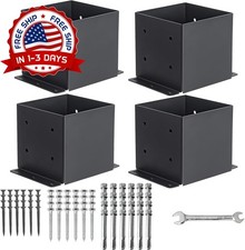 Base De Poste De 6 x 6, 4 Piezas De Soporte D...