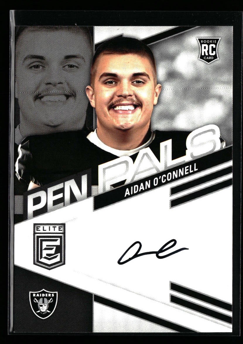 Aidan O'Connell 2023 Donruss Elite Pen Pals Rookie Auto Las Vegas Raiders RC