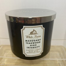 Bath Body 3-Wick Scented Candle Mahogany Teakwood Intense White Barn B3-F8