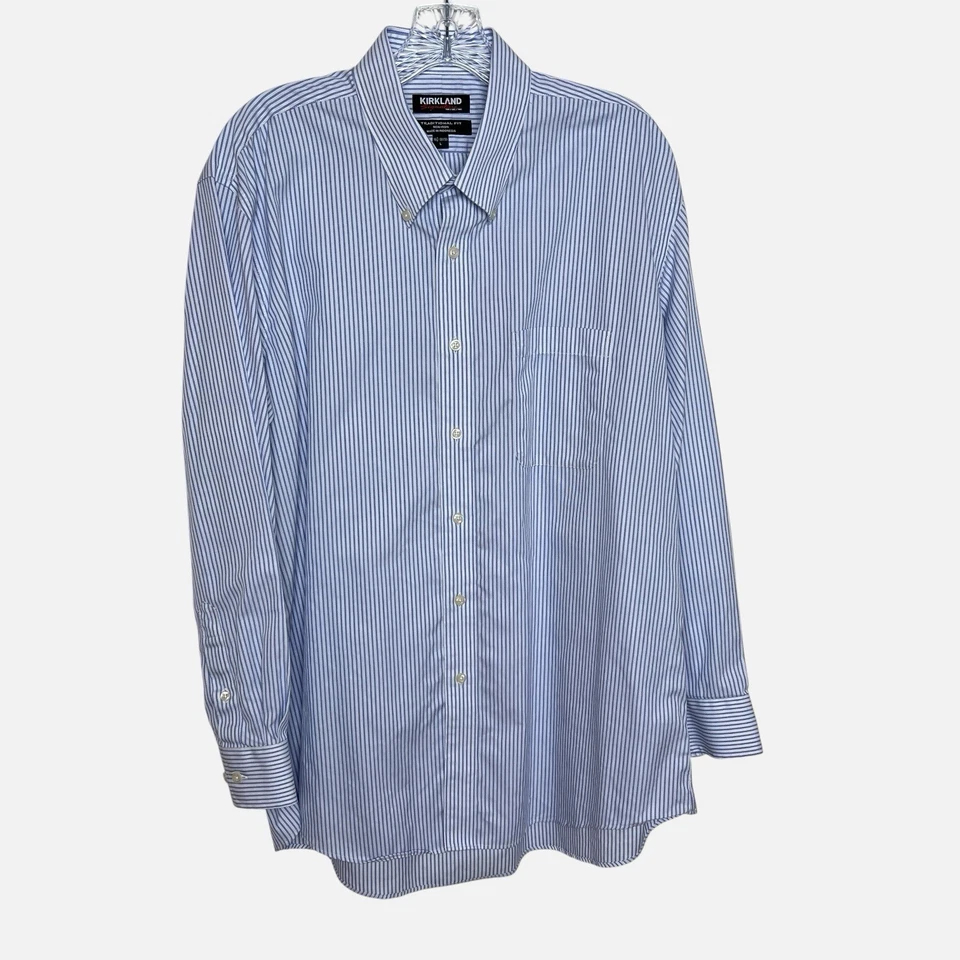 Kirkland Signature Men Shirts Lot 5 Button Down 16 16.5 Cotton Non Iron Casual - Image 4 of 4