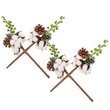 4 Pcs Faux Flower Stems Bouquet Branch Artificial Cotton Branches