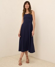 Pact Women's Fit Flare Midi Dress X-Small Short Eclipse Purple