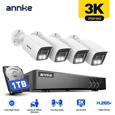 ANNKE 8CH DVR 5MP Two Way Audio Security Camera System AI Color Night Vision 1TB