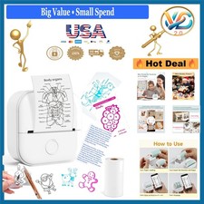 Mini Portable Bluetooth Thermal Sticker Printer for iOS  Android White