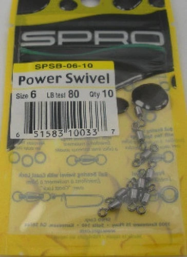 Spro SPSB-06-10 10Ct Heavy SS Swivel Gunmetal Black Finish 80Lb Test - Image 2 of 2