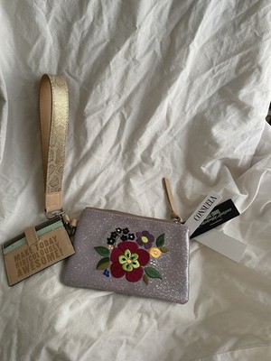 Consuela wristlet With Strap Fun Festive Lavender Flower Sparkle