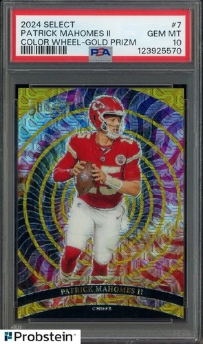 2024 Select Color Wheel Gold Prizm #7 Patrick Mahomes II Chiefs 6/10 PSA 10