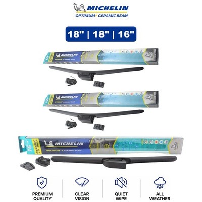 Michelin Optimum+ Ceramic Beam 18''/18''/16'' 3-Pc Wiper Blade Set For VW Scirocco