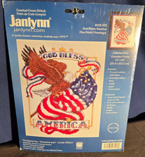 New Janlynn God Bless America Counted Cross Stitch Kit 023-0113 Eagle Flag USA