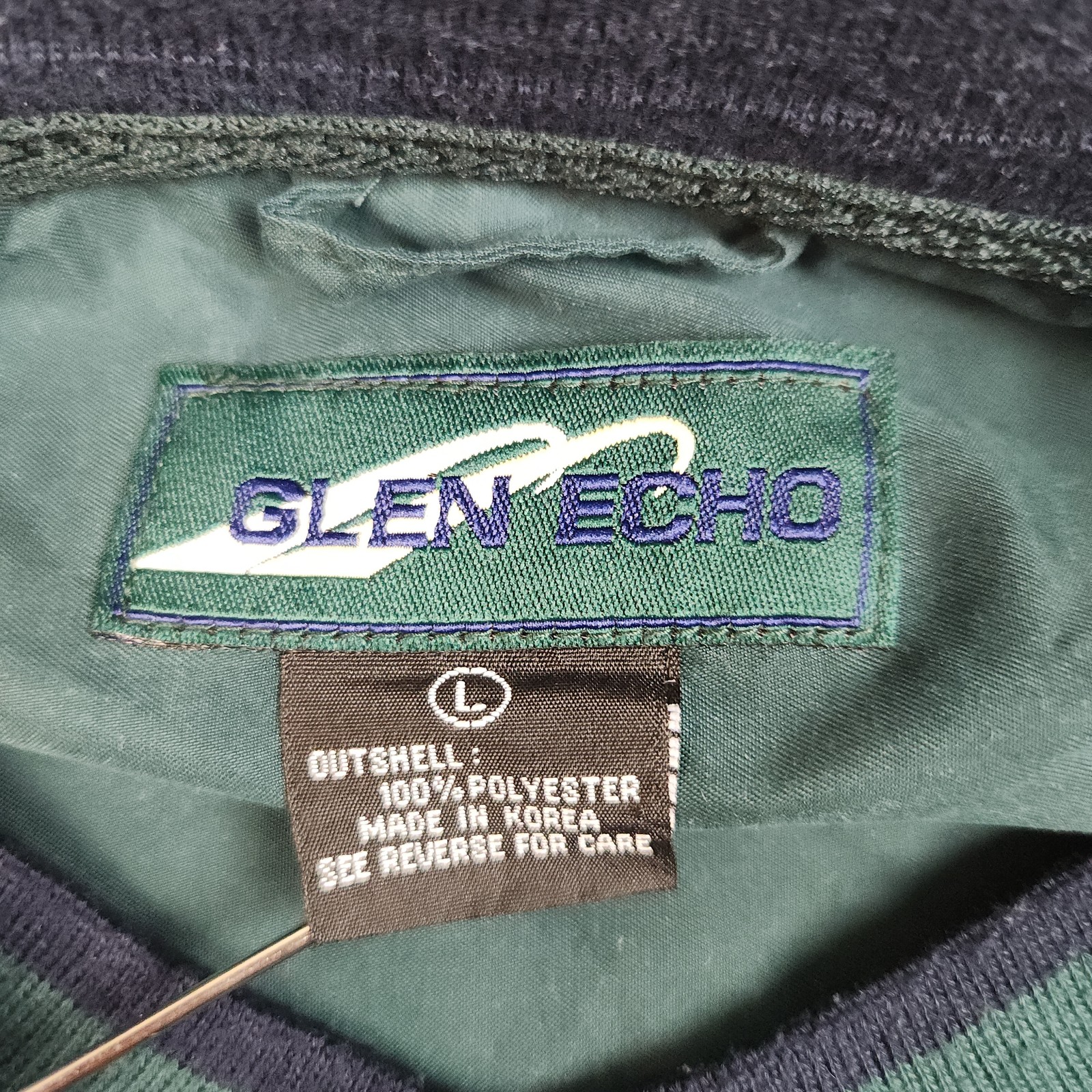 Glen Echo Pullover Mens Large Green Polyester Win… - image 7