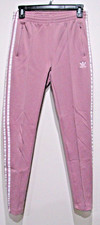 Adidas Pants, Pink 3 White Stripes, sz S, 2 Zip Pockets, Stretch, zip ankle