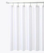Fabric Narrow Shower Stall Curtain Liners 36 36"W x 72"L Pack of 1 White
