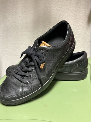ECCO Soft  Mens Black Pebbled Leather Sneakers Low Top Shoes  Size 11 (45)