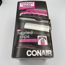 Conair Hot Clips Instant Heat 20 Multi-Size Flocked Rollers Curlers 3 Clips