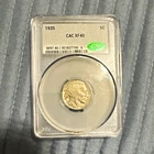 1935 Buffalo Nickel 5C CAC XF40 Business Strike Philadelphia Mint