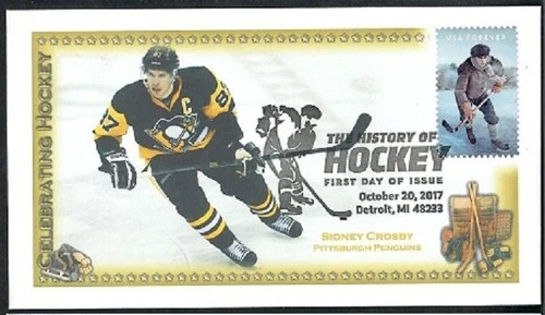 USA 2017 Canada FDC: The History of Hockey Homemade Rare Cachet - Sidney Crosby
