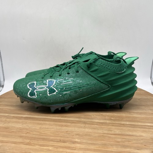 Scarpe da calcio Under Armour Blur Smoke 2.0 MC scamosciate da uomo taglia 8 verdi NUOVE