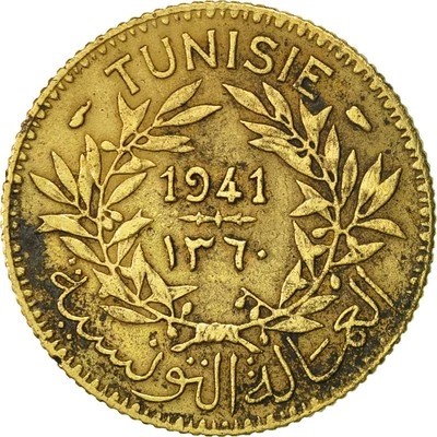 [#417475] Münze, Tunesien, Anonymous, Franc, 1941, Paris, SS, Aluminum-Bronze, K - Bild 1 von 2