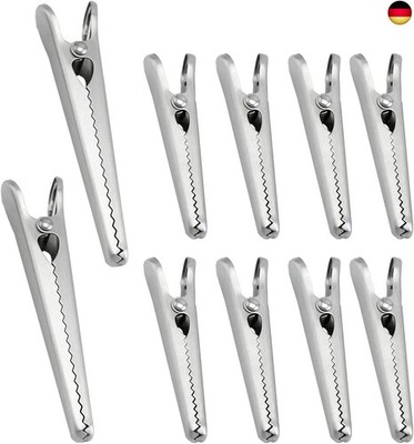 10 Stück Edelstahl Verschlussclips 2 Größen 8 cm und 11.5 cm Tütenclips Mul