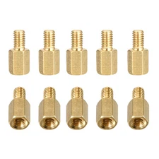 25Pack M4x8x6mm(DxHLxML) Brass Hex Standoff Male to Female Spacer Screw Nuts