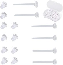 Plastic Earrings, 200 PCS Invisible Clear Post Studs for Sports, 200PCS-Flat