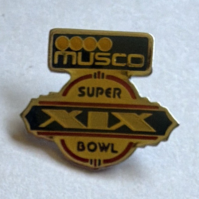 Musco Super Bowl XIX Sport Pinback Button Collectible Souvenir