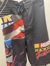 Hurley Phantom Eco NASCAR Racing Board Shorts Mens 36 Black Surf Swim 18  NWT