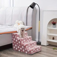 3/4 Foam Pet Steps Dog Stairs Ramps Non-Slip Ladder for Older Dogs Sofa Bed