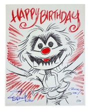 Guy Gilchrist Hand Drawn Signed Animal Muppets Art Canvas ACOA
