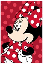 Disney Fleecedecke Minnie Maus mit Punkten Kuscheldecke 100x150cm 100% Polyester