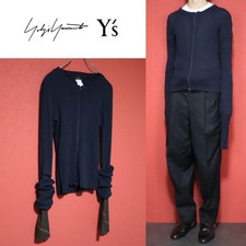 USED Y'S YOHJI YAMAMOTO LONG SLEEVE LAYERED DOUBLE ZIP KNIT GOOD