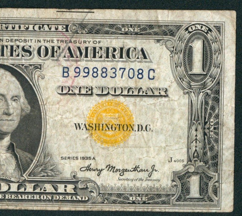 ((HIGH SERIAL #)) $1 1935 A (( NORTH AFRICA )) Silver Certificate ** CURRENCY