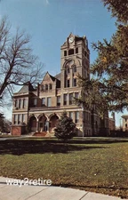 Postcard IA Forest City Winnebago County Courthouse Clark Street Iowa