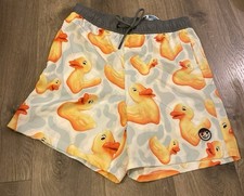 Neff Rubber Duck Board Shorts Ducky Sz Medium Swim Casual Blue Yell White New