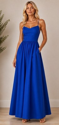 Susana Monaco Sleeveless  Maxi Dress Blue Size M 