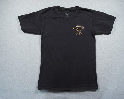 Dark Seas Shirt Mens Small Black Shark Graphic Tee Short Sleeve Crewneck Adult